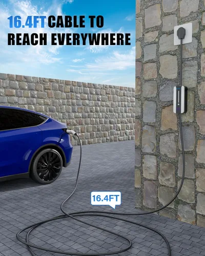 Miniatura 5 de Cargador EV de nivel 2 (240 V, 40 A) para Tesla y SAE-J1772 EVs, enchufe NEMA 14-50, adaptador SAE-J1772 y adaptador J1772 a Tesla (16.4 pies)