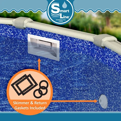 Miniatura 3 de SmartLine Revestimiento ovalado para piscina de 18 pies x 33 pies, luz solar, estilo expandible superpuesto, altura de pared de 60 pulgadas, vinilo