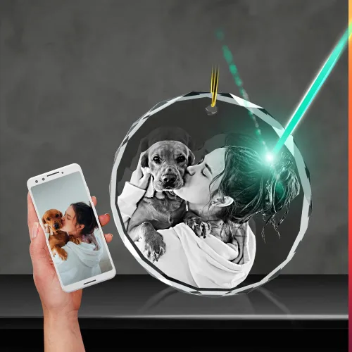 Miniatura 4 de Adorno de cristal 2D, grabado con láser 3D, imagen de regalo de cumpleaños memorable, personalizado con tu propia foto para hombres, mujeres, mamá
