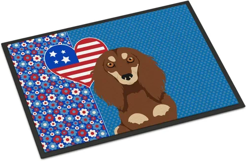 Miniatura 108 de Caroline's Treasures WDK5119JMAT Airedale Terrier USA - Tapete para interiores o exteriores, 24 x 36 pulgadas, tapete para puerta delantera