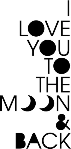 Miniatura 2 de Calcomanía de vinilo para pared, con texto en inglés "I Love You to The Moon and Back", 21 x 10 pulgadas, calcomanías inspiradoras para decoración
