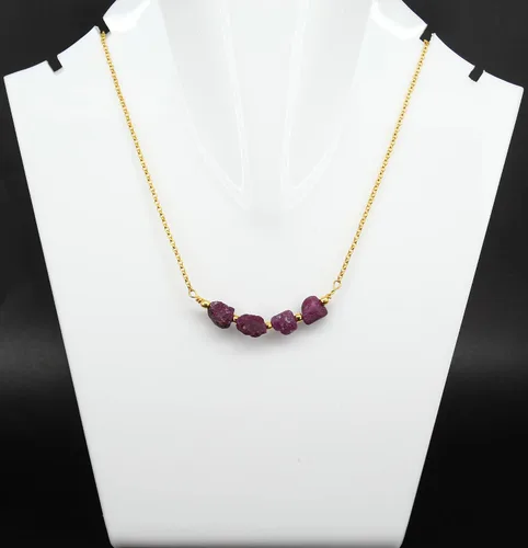 Miniatura 30 de Gempires Natural Raw Bar Crystals Pendant Necklace Handmade Jewelry 22 inch Adjustable Chain