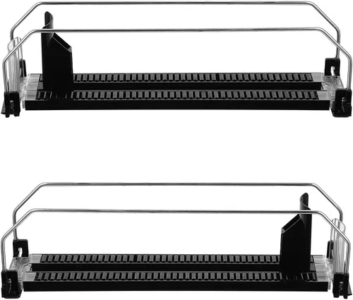 iplusmile Mini organizador de refrigerador automático de bebidas, empujador de estante de supermercado, 2 dispensadores de bebidas negras de