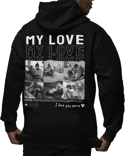 Miniatura 39 de Sudaderas con capucha personalizadas diseñan el tuyo propio, retrato de camisa de la foto, regalos personalizados para el día de San Valentín