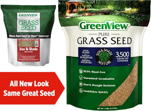 Miniatura 2 de GreenView Mezcla de semillas de hierba pura para sol y sombra, bolsa de 7 libras. Cubre hasta 3,500 pies cuadrados.
