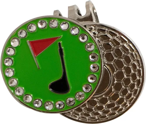 Miniatura 6 de DA VINCI Clip magnético para sombrero de golf con marcador de bola de golf de metal brillante de 1 pulgada Bandera de Canadá Bling
