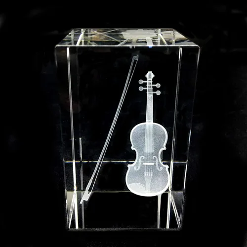 Miniatura 9 de Piano pisapapapeles 3D grabado con láser en cubo de cristal para graduación, Navidad, cumpleaños, día de San Valentín