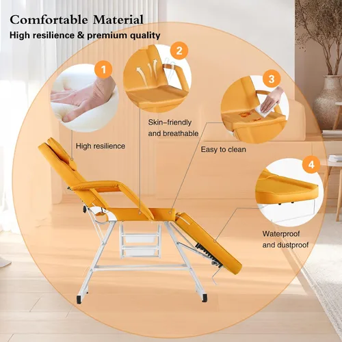 Miniatura 8 de Silla facial mesa de masaje de 73 pulgadas, cama de masaje multiusos de 3 secciones, silla de tatuaje profesional, equipo de spa para spa facial