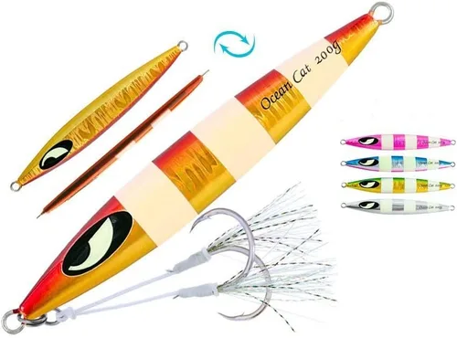 Miniatura 20 de OCEAN CAT Jigs de pesca de agua salada en alta mar Jigging de velocidad de lanzamiento lento señuelos vertical Jigging vertical Plantilla de otoño