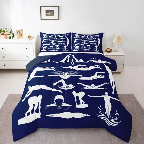 Miniatura 15 de Boy Basketball Comforter Set Twin Size,Ball Sport Games Bedding Sets 2Pcs for Girls Boys Teens Room Decor,Basketball Player Silhouette Duvet Insert