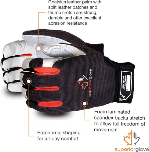 Miniatura 2 de Guantes de cuero mecánico - Equipo de embrague de protección de mano resistente (1 par) MXGCE