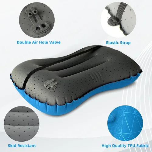 Miniatura 2 de Almohada de camping Crisonky - Almohada inflable - Almohada de viaje para mochileros y avión, soporte lumbar 2.0, almohada inflable, ultraligera