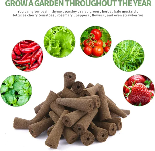 Miniatura 7 de Paquete de 100 Esponjas de Cultivo, Esponjas de Crecimiento de Raíces de Repuesto para Vainas de Semillas Compatibles con AeroGarden, Libres