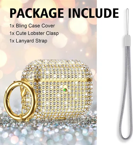 Miniatura 7 de Funda para AirPods Pro de 2ª generación, Filoto Cute AirPod Pro 2 Funda protectora para mujeres y niñas, brillantes de cristal de PC Apple Air Pods