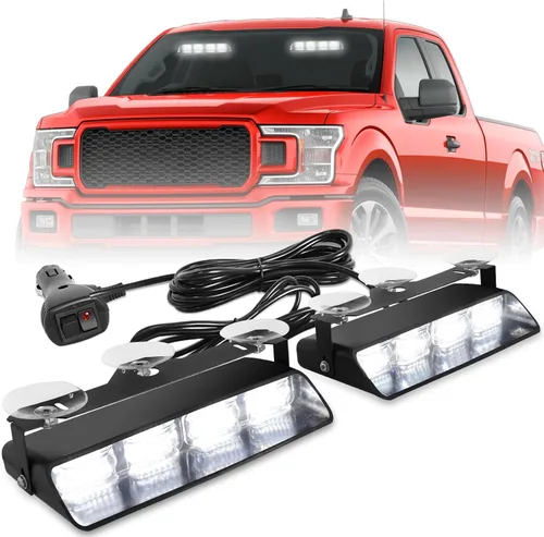 Miniatura 19 de HLauto 2002L Luces estroboscópicas de emergencia para salpicadero: luces de seguridad ámbar, luces de advertencia intermitentes para parabrisas