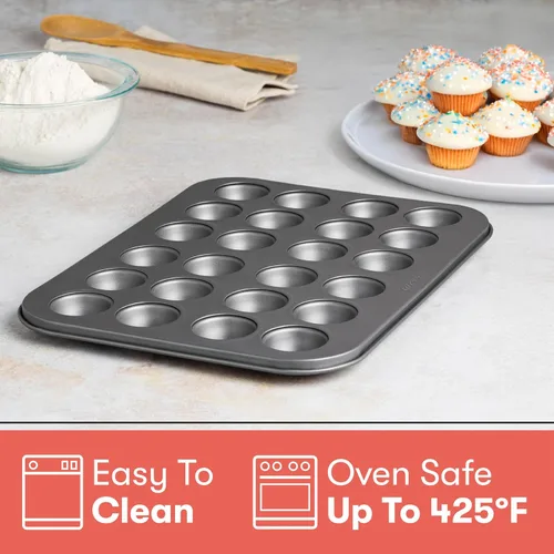 Miniatura 2 de Cooking Light Mini molde para muffins de acero al carbono con revestimiento de liberación rápida, antiadherente, apto para hornear, rendimiento