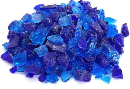 Miniatura 4 de (5 libras de mezcla de cobalto y azul de primera calidad, para interiores y exteriores, vidrio de fuego triturado para interiores y exteriores