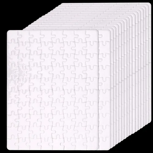 Miniatura 7 de JAPCHET 12 juegos de rompecabezas de sublimación de 15.5 x 11 pulgadas, 300 piezas de rompecabezas de sublimación en blanco blanco, rompecabezas