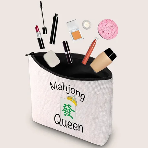 Miniatura 3 de JXGZSO Mahjong Queen Lucky Bag Game Tiles Travel Storage Mahjong Juego de mesa con cremallera, regalo para los amantes de Mahjong, Reina de Mahjong