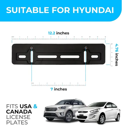 Miniatura 2 de Soporte de placa para defensa delantera para Hyundai + 6 tornillos seguros y juego de llaves