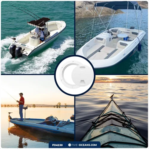 Miniatura 6 de Five Oceans Escotilla para barco, escotilla de acceso marítimo, escotilla redonda de placa de inspección con cubierta desmontable, antideslizante