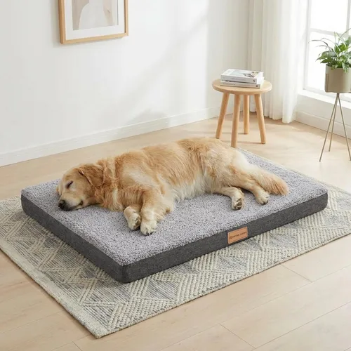 Miniatura 10 de Cama ortopédica para perros Patas Lague de tamaño grande 36''X24'', suave, impermeable, de espuma en forma de caja de huevos, cama para jaula