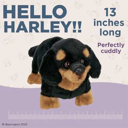 Miniatura 2 de Bearington Harley Dachshund - Animal de peluche realista de 13 pulgadas para perro, peluche suave para cachorros, lindo y abrazable cachorro