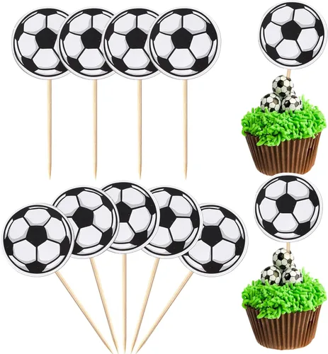 Miniatura 15 de Rsstarxi Paquete de 40 adornos de béisbol para cupcakes con temática de pelota deportiva, para decoración de pasteles de baby shower, temática