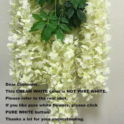 Miniatura 8 de Paquete de 12 guirnaldas de vides de flores de glicina, cuerdas de flores artificiales de 3.75 pies, flores colgantes falsas, flores de guirnalda