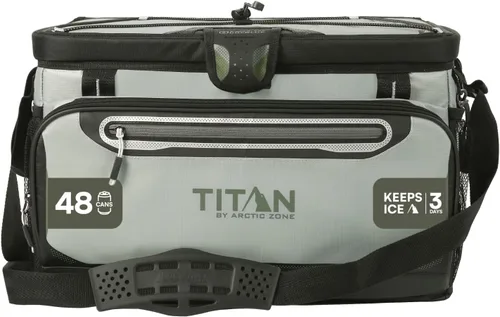 Titan by Arctic Zone Deep Freeze Cooler - Zipperless Hardbody Cooler - Deep Freeze Insulation, HardBody Liner, and SmartShelf Seagrass