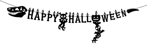 GOER Cartel de dinosaurio de feliz Halloween, 70 pulgadas con tema jurásico para decoración de fiestas de Halloween