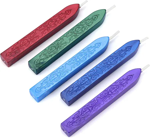 Miniatura 19 de Varillas de Cera para Sellar, Yoption 10 Piezas Varillas de Cera Multicolor con Mechas para Invitación de Boda Sobres de Regalo Tarjetas de Navidad