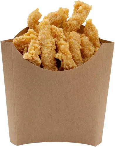 Miniatura 22 de Restaurantware Bio Tek - Taza de papas fritas desechables de 4.7 x 3.5 x 5.1 pulgadas, 100 vasos desechables para refrigerios, papel azul y blanco