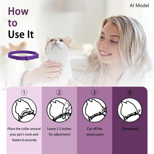 Miniatura 6 de Calming Collar for Cats, Pheromone Cat Calming Collar for Anxiety Relief & Stress, Adjustable Water Resistant Breakaway Calming Collars, Natural
