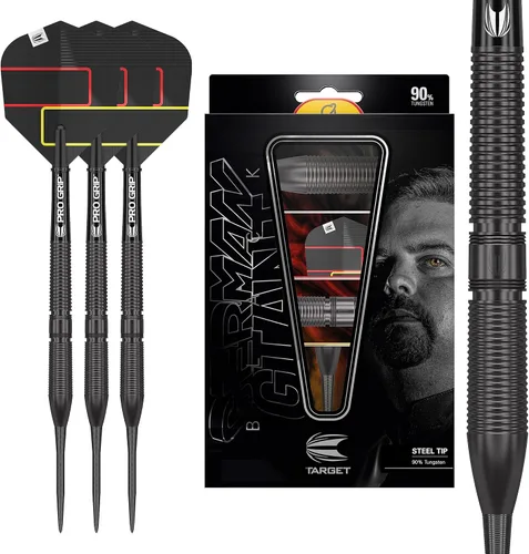 Target Darts Luke Littler G1 Steel Tip Swiss Point Darts, 90% Tungsten Dart, 22G/23G/24G | Generation 1 Steel Tip Dart, Player Edition Swiss Points