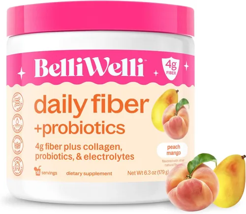Miniatura 13 de BelliWelli Suplemento de fibra para mujeres y hombres – Polvo de fibra diaria premium de acacia orgánica con colágeno añadido, electrolitos