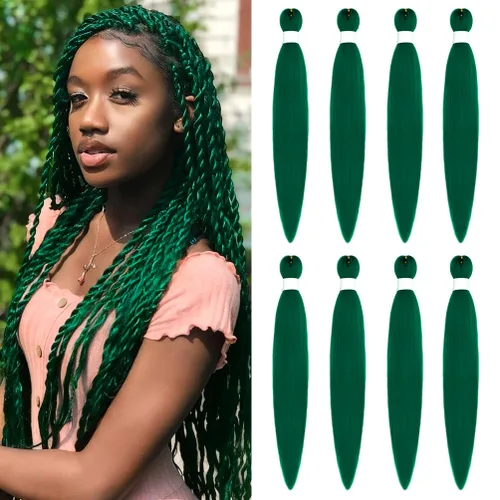 Miniatura 22 de 8 paquetes de extensiones preestiradas - 16 pulgadas de cabello trenzado premium, 55G/paquete, sin picazón, fijación en agua caliente, textura Perm