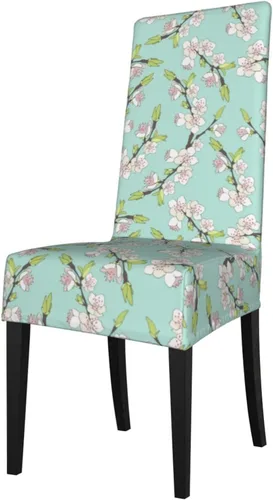 Miniatura 10 de Fundas para sillas de comedor con estampado de estilo chinoiserie, fundas para sillas de comedor lavables, fundas extraíbles para sillas de comedor