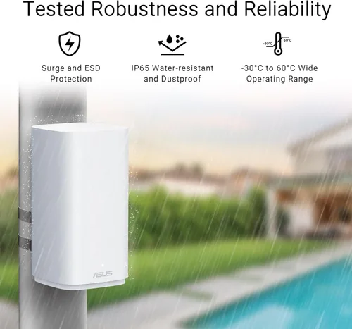 Miniatura 7 de ASUS ZenWiFi BD5 Outdoor - Malla WiFi 7 de doble banda para exteriores, 5000 Mbps, cobertura de hasta 15,000 pies cuadrados al aire libre