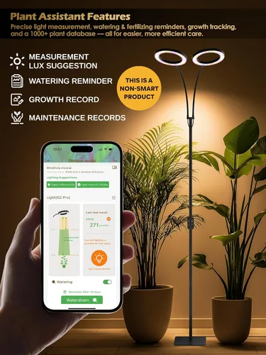 Miniatura 7 de GLOWRIUM Luces de cultivo para plantas de interior, luz LED de espectro completo, atenuación continua, 3 modos de iluminación y altura ajustable