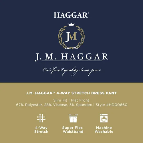 Miniatura 3 de J.M. Haggar Men's Slim Fit Flat Front Super Flex Waistband Stretch Dress Pant