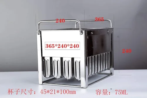 Miniatura 2 de Kolice Juego de moldes para paletas de hielo de acero inoxidable, 40 piezas, plata, prisma rectangular, 2.5 fl oz, capacidad de 101.4 fl oz