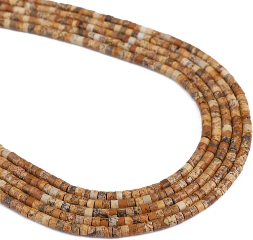 Miniatura 16 de BEADIA Cuentas Espaciadoras de Jade Amarillo Natural en Forma de Tapa, Cuentas Semipreciosas Sueltas para Hacer Joyas con Encuadernación, 4mmx2mm