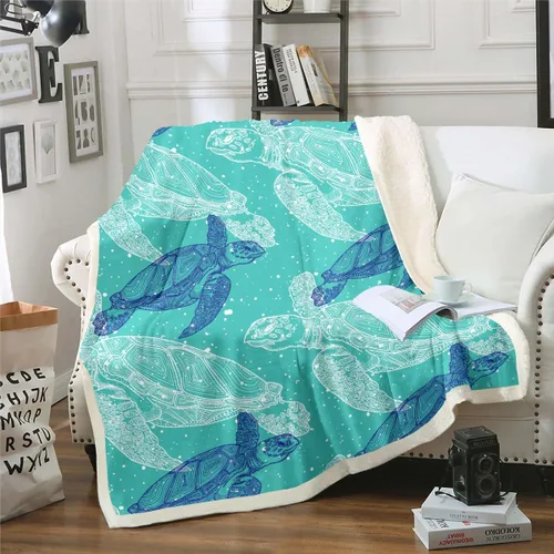 Miniatura 12 de Manta de olas oceánicas para cama, silla, retro, brújula, velero, manta náutica para decoración de dormitorio de niños, manta de vellón marino