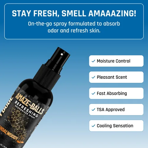 Miniatura 12 de Derm Dude Amaze Ball - Desodorante en aerosol para hombres Spray antirozaduras para ingle y saco con DeoPlex y aloe vera Control de olores