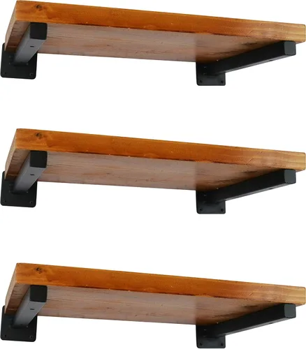 6 Piezas Soportes de Estante Negros de 6 Pulgadas Resistentes para Estante Pared de Metal Soportes de Estantería Flotante Soportes de Estante