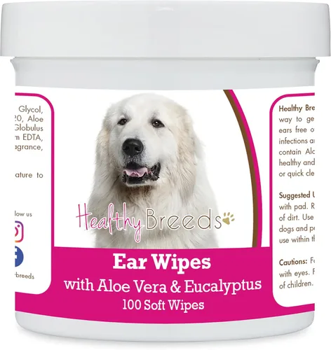 Miniatura 25 de Healthy Breeds Pastor alemán, silla de montar, toallitas de limpieza de oídos con aloe y eucalipto para perros, 100