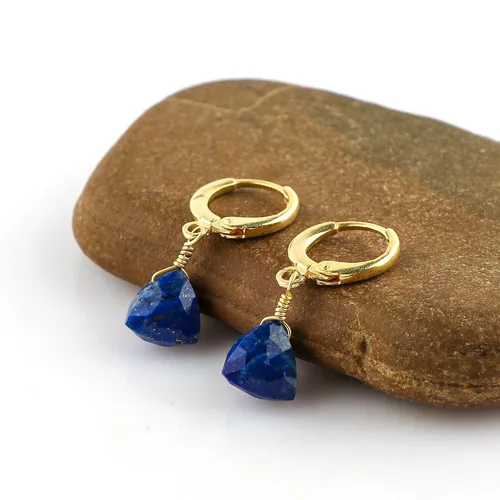 Miniatura 30 de Aretes de aro de cristal afganita natural Piedras afganas de alto grado Aretes chapados en plata Gota lisa Joyas de piedras preciosas hechas