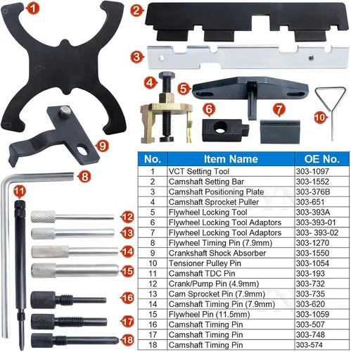 Miniatura 3 de 1.5 1.6 Kit de herramientas de sincronización compatible con Ford Fiesta Fusion Escape Mazda 1.4 1.6 1.8 2.0 Di/TDCi/TDDi ECOBOOST 1.6 Ti-VCT 1.5