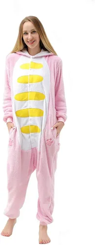 Miniatura 4 de Afoxsos Pijama de dinosaurio verde para mujer, disfraz de cosplay